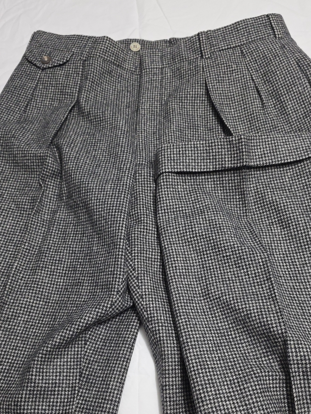 Ralph Lauren Black and White Houndstooth Pleated Men's Dress Pants